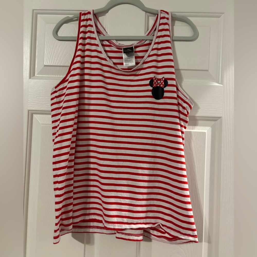 Disney MINNIE MOUSE Ladies/Womens Red/White Striped Tank Top Size - XL